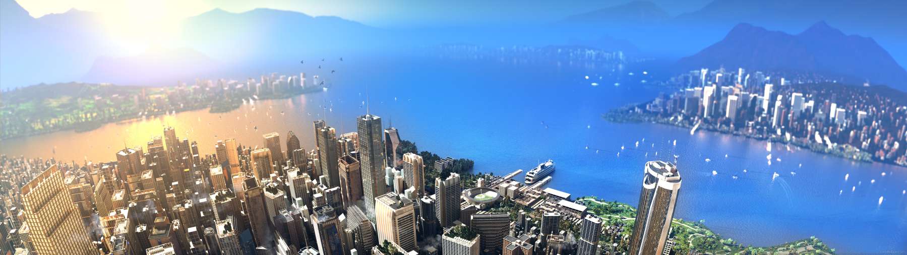 Cities Skylines 2 superwide wallpaper or background 01
