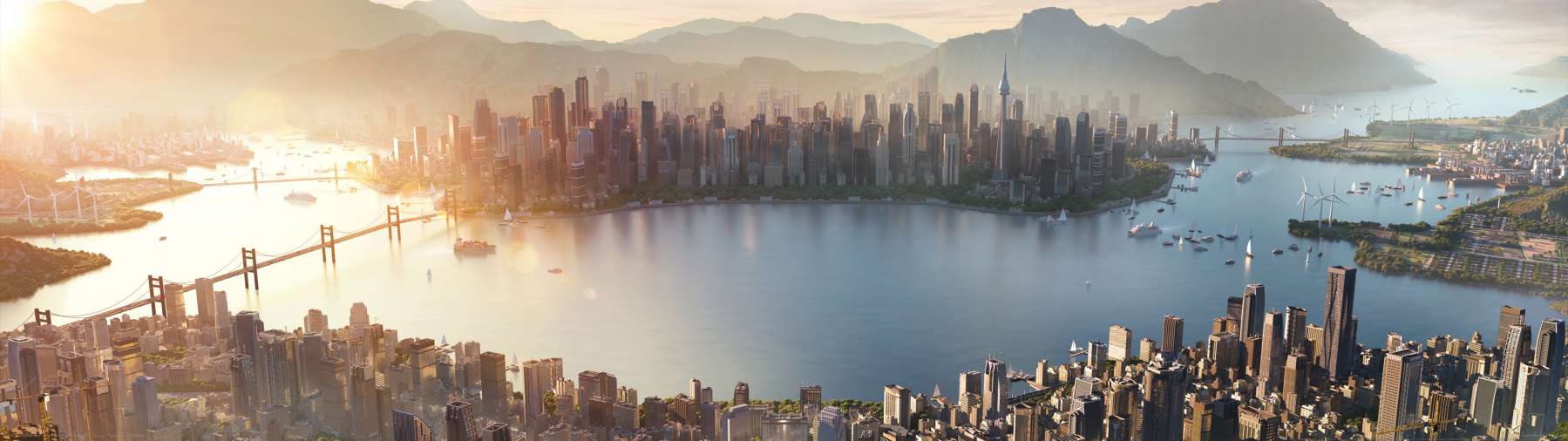 Cities Skylines 2 superwide wallpaper or background 02