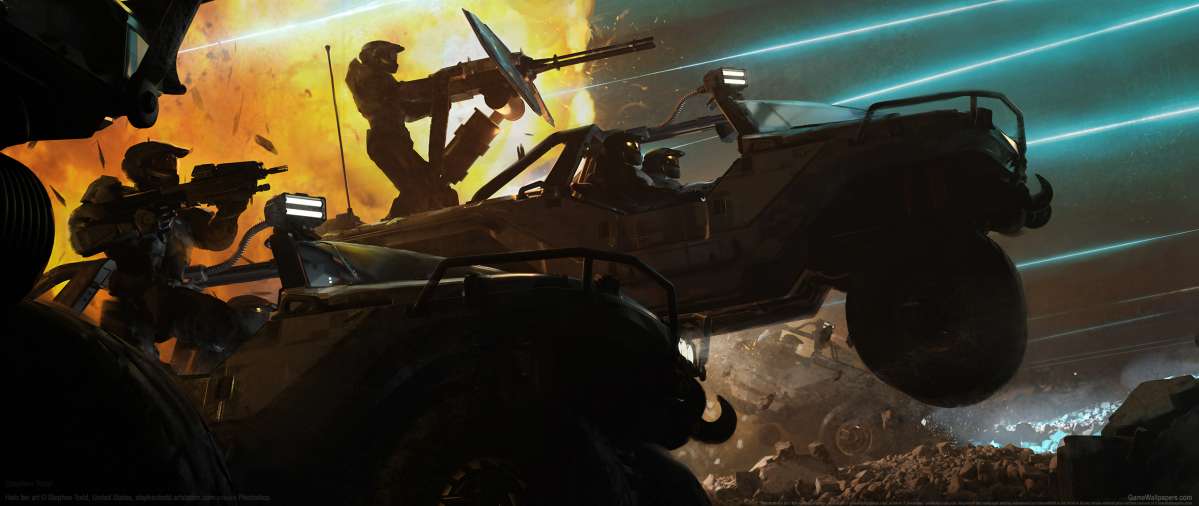 Halo fan art ultrawide wallpaper or background 01